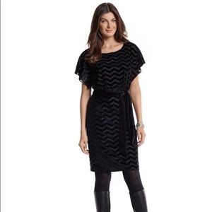 White House Black Market Zig-Zag Velvet Chemise